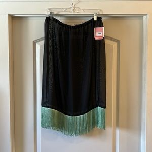 Lost Girls Vintage sheer layering skirt with fringe